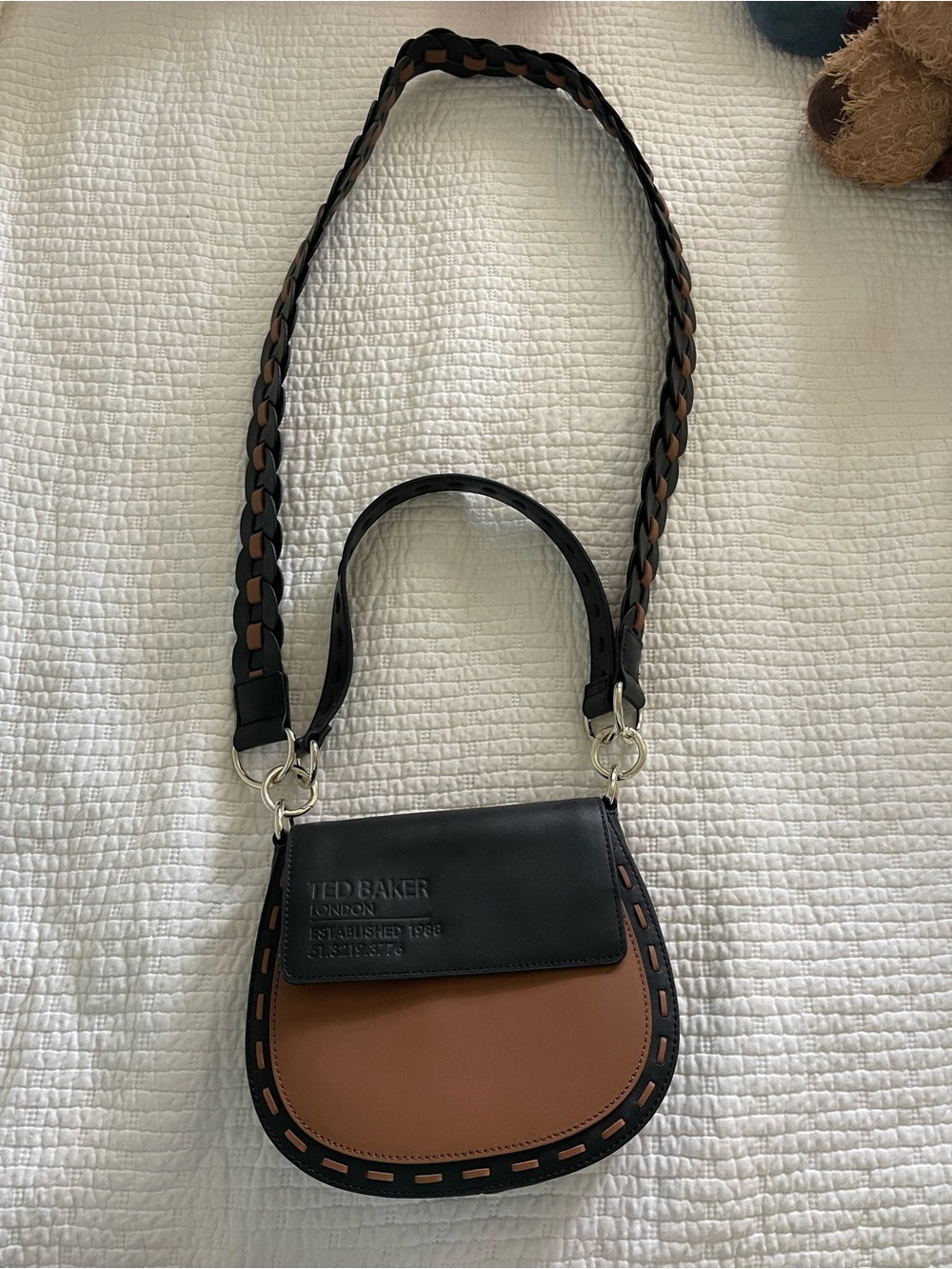 Ted Baker London Black and Brown Crossbody Bag